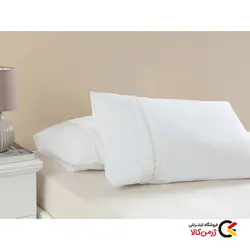 روبالشی ترک دو عددی پنبه ای مدل نانسی انگلیش هوم رنگ سفید