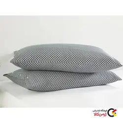 روبالشی ترک دو عددی پنبه ای طرح چهارخونه ریز برند انگلیش هوم