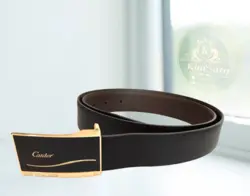 کمربند مردانه طرح چرم طبیعی 3.5 سانت پلاکی - ماهان بهداشت