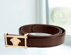 کمربند مردانه چرم طبیعی 3.5 سانت پلاکی اعلا (مشکی-عسلی-قهوه ای ) - ماهان بهداشت