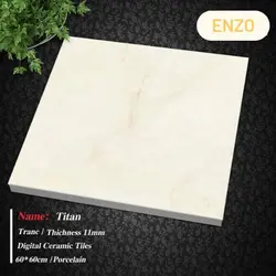 سرامیک پرسلان تایتان کرم سایز 60*60 با لعاب براق محصول کارخانه روناس