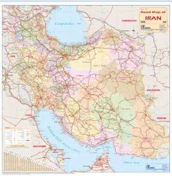 نقشه ایران سیاسی 2 متری - تقسیمات کشوری (انگلیسی)