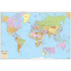 نقشه جهان نمای سیاسی - 2 متری (انگلیسی)