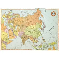 نقشه قاره آسیا سیاسی - 1 متری