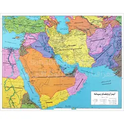 نقشه کشورهای خاورمیانه و ایران (Middle East)