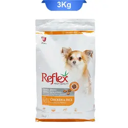 غذای خشک سگ های بالغ نژاد کوچک اسمال برید با طعم مرغ و برنج رفلکس (Small bread reflex) وزن 3 کیلوگرم