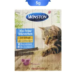 تشویقی مدادی گربه طعم مرغ و جگر وینستون ( Winston mit geflugel leber und katzengras) وزن 5 گرم