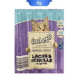 تشویقی مدادی گربه طعم ماهی قزل آلا کچت (Cachet Classic Lachs &amp; Scholle) وزن 5 گرم