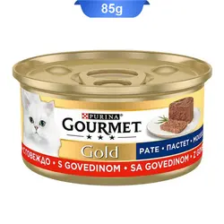 کنسرو گورمت گلد گربه های بالغ طعم گوشت گاو (Gourmet) وزن 85 گرم