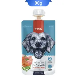 پودینگ سگ طعم مرغ حاوی هویج و نخودفرنگی ونپی (Wanpy) وزن 90 گرم
