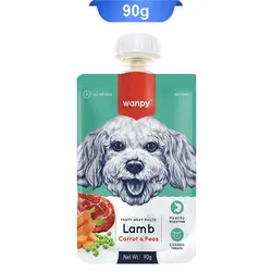 پودینگ سگ طعم بره حاوی هویج و نخودفرنگی ونپی (Wanpy) وزن 90 گرم