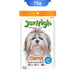 تشویقی سگ مدادی طعم مرغ و هویج کاروت جرهای (Carrot Jerhigh) وزن 70 گرم