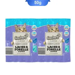 تشویقی مدادی گربه طعم ماهی قزل آلا کچت 10 عددی (Cachet) وزن 50 گرم کد 105025