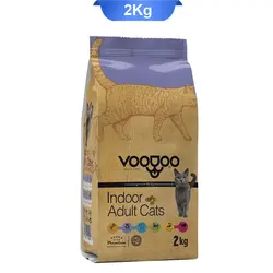 غذای خشک گربه بالغ طعم مرغ و ماهی و برنج مدل ایندور وودو (VooDoo) وزن 2 کیلوگرم