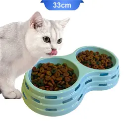 ظرف غذای دو قلو سگ و گربه جنس پلاستیک مقاوم در طول 33 سانتی متر کد 106052