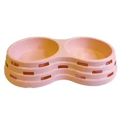 ظرف غذای دو قلو سگ و گربه جنس پلاستیک مقاوم در طول 33 سانتی متر کد 106052