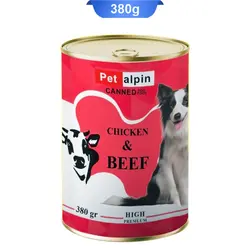 کنسرو سگ طعم مرغ و گوشت پت آلپین (Pet Alpin) وزن 380 گرم کد 110019
