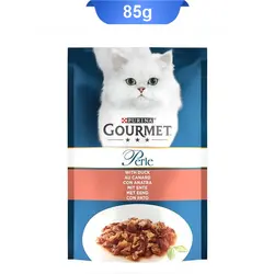 پوچ گورمت گربه بالغ طعم اردک پورینا (Gourmet) وزن 85 گرم