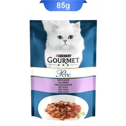 پوچ گورمت گربه بالغ طعم گوشت شکار پورینا (Gourmet) وزن 85 گرم