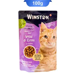 پوچ گربه طعم گوشت شکار اردک وینستون (Winston) وزن 100 گرم