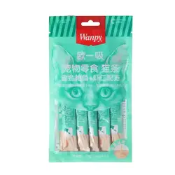 بستنی گربه بد غذا طعم خرچنگ و میگو با هضمی آسان ونپی (5عددی) (Wanpy) وزن 70 گرم