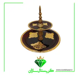 شیرینی خوری دو طبقه کریستال کد K1427 کریستال سازان