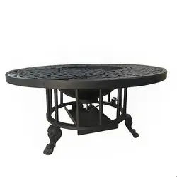 آتشدان گرد بهار هیزمی