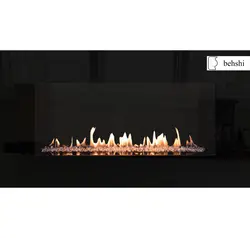 شومینه گازی دیواری تمام شیشه 90