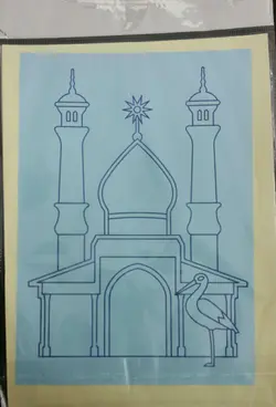 هنر ماسه پانزده رنگ طرح مسجد