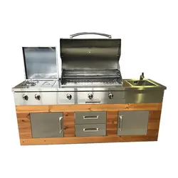 باربیکیو 2 متری استیل با نما ترموود