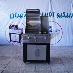باربیکیو 75سانت شعله دار بالا استیل کابین نما استیل - مدل BSN75