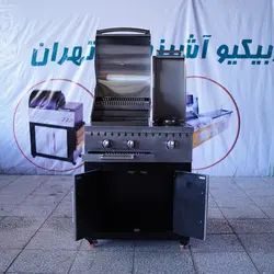 باربیکیو 75سانت شعله دار بالا استیل کابین نما استیل - مدل BSN75