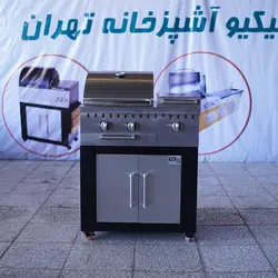 باربیکیو 75سانت شعله دار بالا استیل کابین نما استیل - مدل BSN75