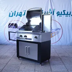 باربیکیو 110 سانت تمام کباب پز بالا استیل کابین نما استیل - مدل BBSN110