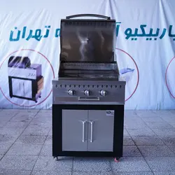 باربیکیو 75سانت تمام کباب پز بالا استیل کابین نما استیل - مدل BBSN75