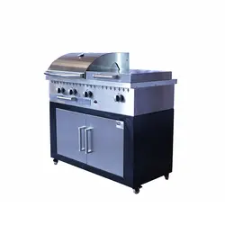 باربیکیو 110سانت شعله و سرخ کن دار بالا استیل کابین نما استیل - مدل BSNF110