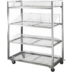 ترولی آبچکان سیار صنعتی چهار طبقه متحرک