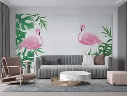 پوستر دیواری فلامینگو و برگ انجیری M12020410