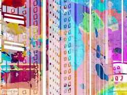 پوستر دیواری نقاشی شهر مدرن M11025000