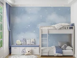 کاغذ دیواری ابر و ستاره کودکانه M10241800