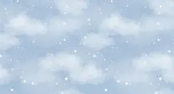 کاغذ دیواری ابر و ستاره کودکانه M10241800