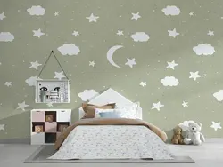 کاغذ دیواری کودک طرح ماه و ستاره M10243800