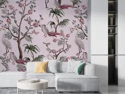 کاغذ دیواری شاخه برگ پرنده M10250100