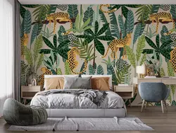 کاغذ دیواری طرح برگ و ببر M10267700