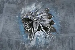 پوستر دیواری چهره مرد سرخ‌پوست M13410900