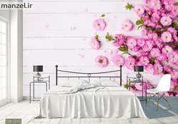 پوستر دیواری گل روی چوب DA-1115