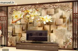 پوستر دیواری سنگ مرمر و گل DP-1001