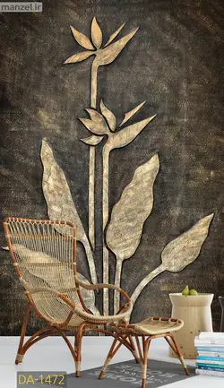 پوستر دیواری گل و برگ طلایی DA-1472