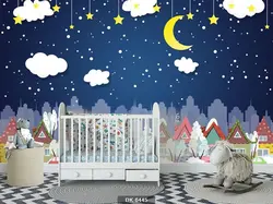 پوستر دیواری کودک ماه و ستاره DK-6445