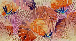 پوستر دیواری طرح برگ هاوایی استوایی M10045000